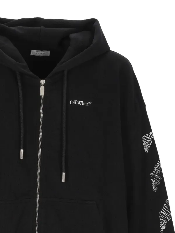 Off-White アートプリント パーカー ブラック オフホワイト パーカー メンズ 正規品 OFF-WHITE プルオーバー