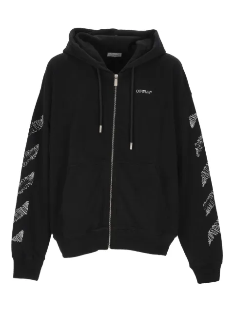 Off-White scribble-print zip-up hoodie