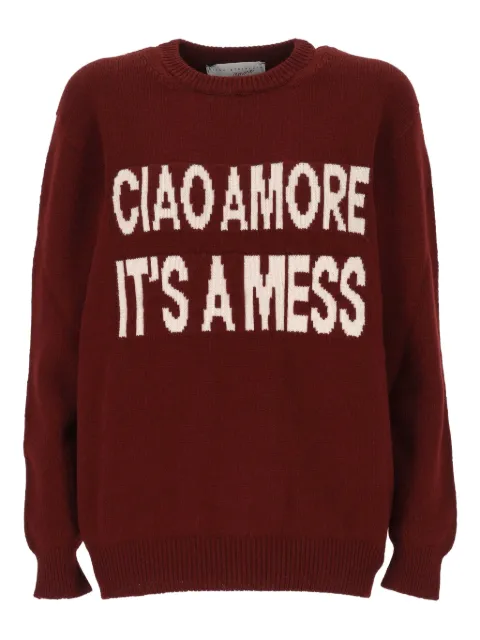 Giada Benincasa suéter Ciao Amore en jacquard e intarsia