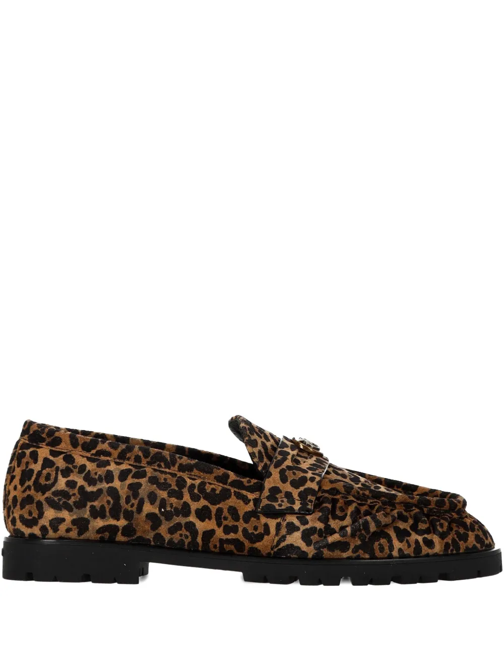 PINKO leopard-print tassel loafers Brown