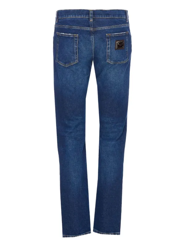 Dolce & Gabbana logo-plaque Jeans | Blue | FARFETCH CA