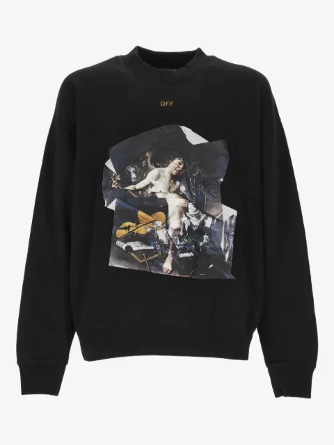 Off-White سويت شيرت بطبعة عمل فني