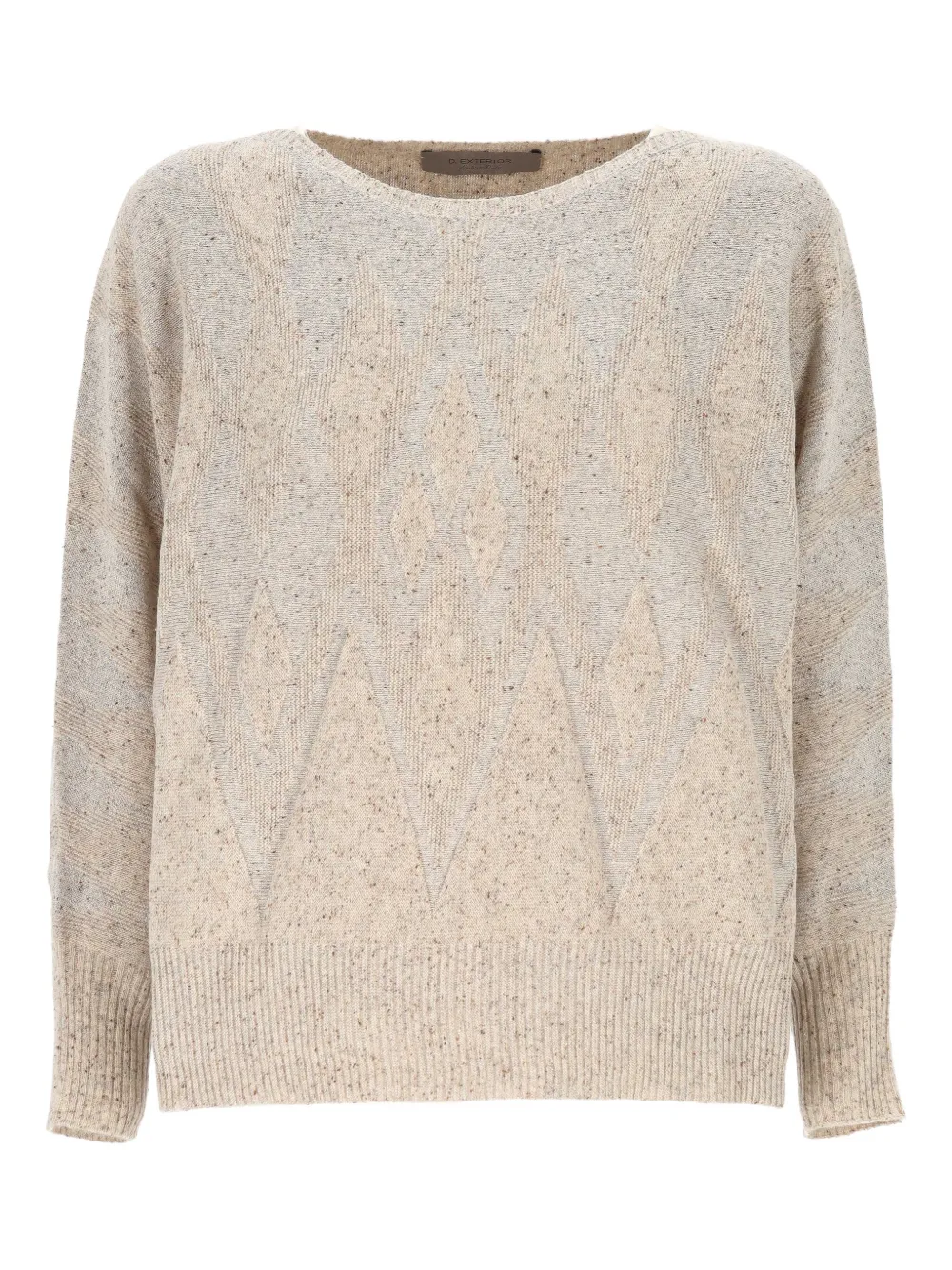 D Exterior Diamond-pattern Sweater In Neutral