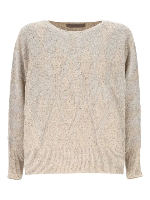 D.Exterior suéter con motivo de rombos