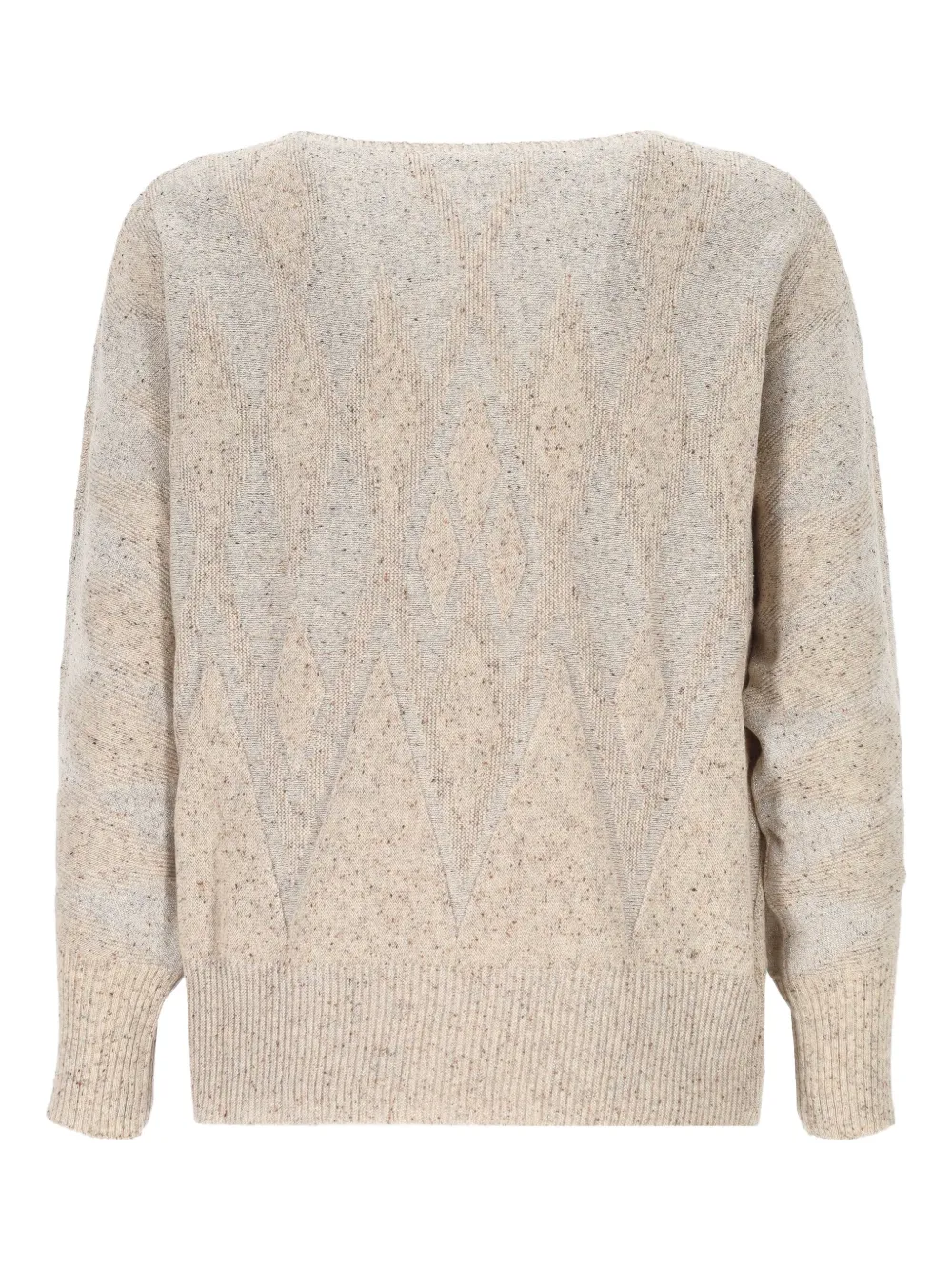 D Exterior Diamond-pattern Sweater In Neutral