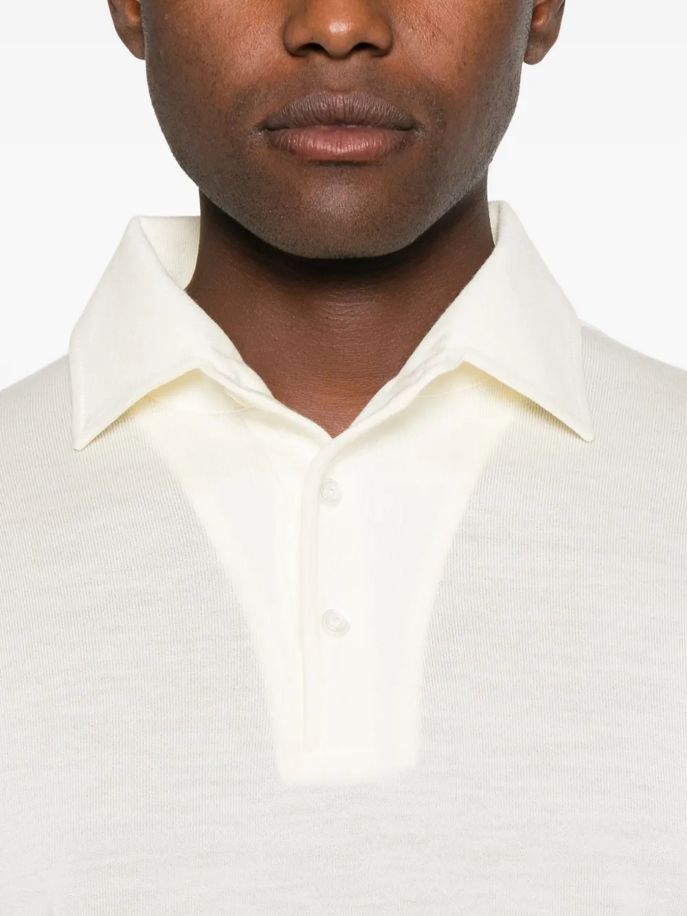 Lardini Poloshirt van scheerwol Wit