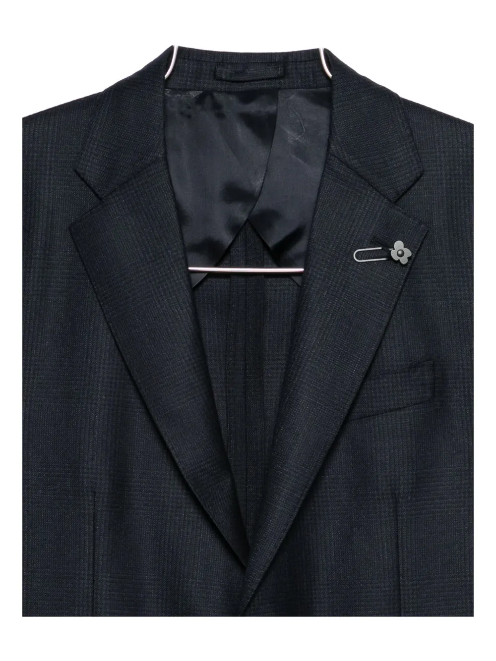 Lardini Button Virgin Wool Blazer In Black