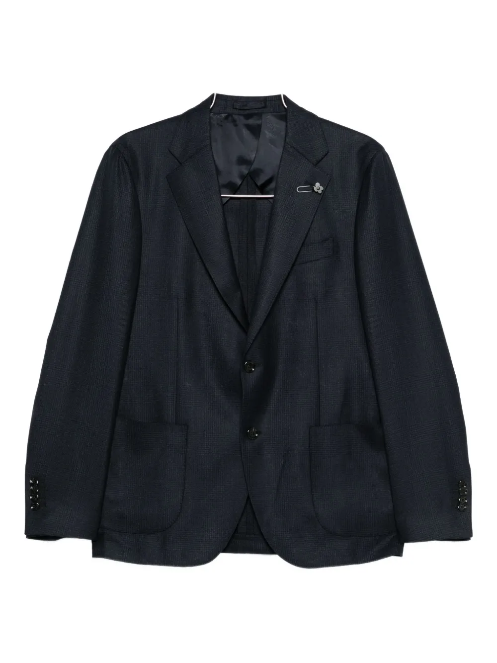 Lardini Button Virgin Wool Blazer In Black