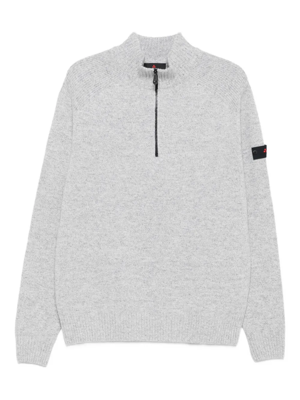 Peuterey Zip Mock-neck Sweater In Gray