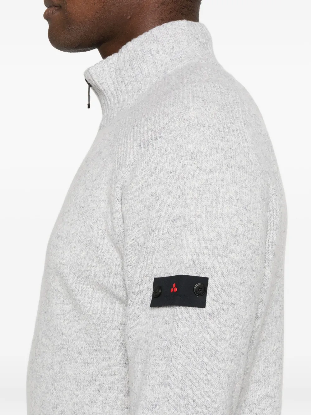 Peuterey Zip Mock-neck Sweater In Gray