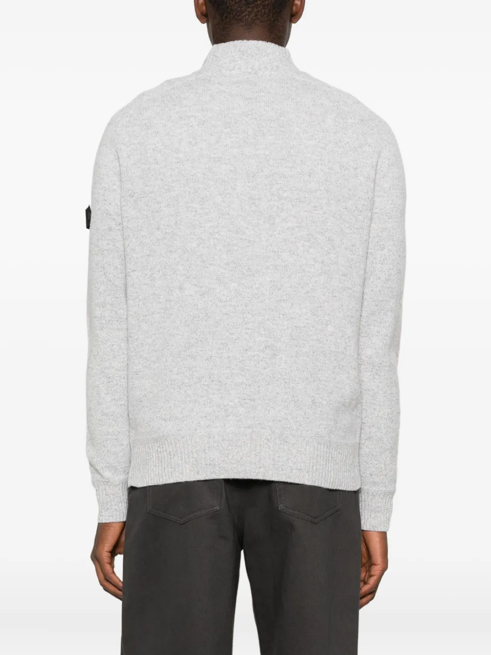 Peuterey Zip Mock-neck Sweater In Gray
