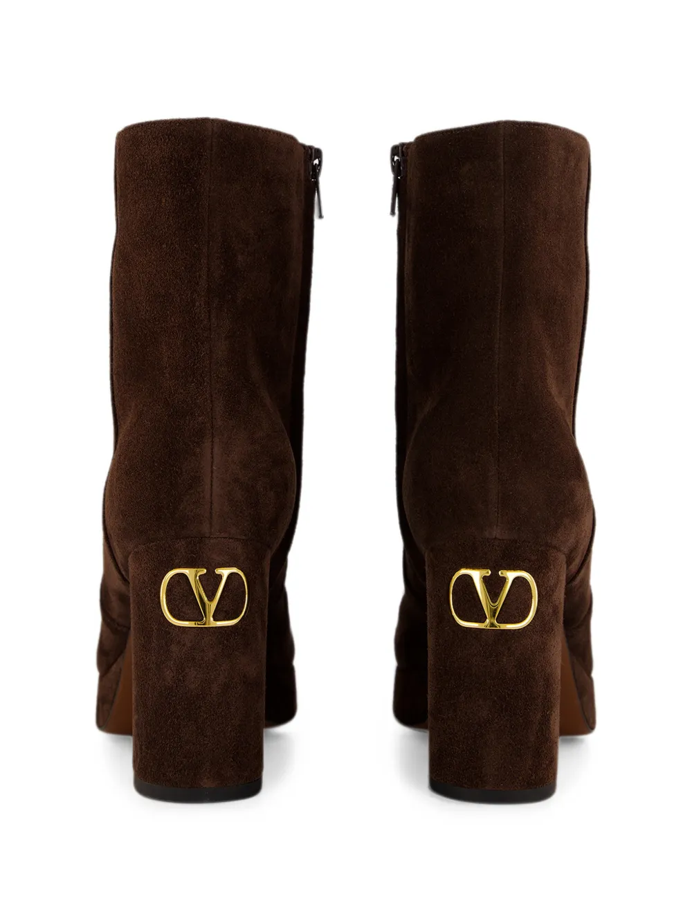Valentino Garavani VLogo Signature suède enkellaarzen Bruin