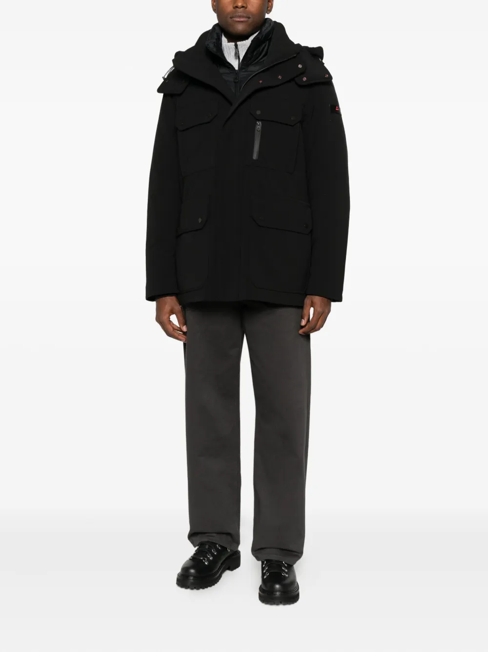 Peuterey Hooded Padded Jacket In Black