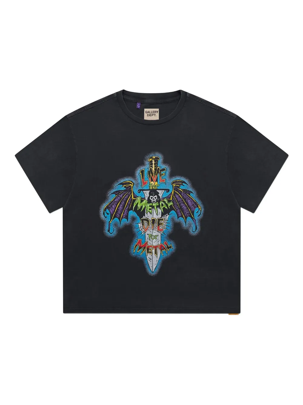GALLERY DEPT. Live For Metal cotton T-shirt | Black | Image 1