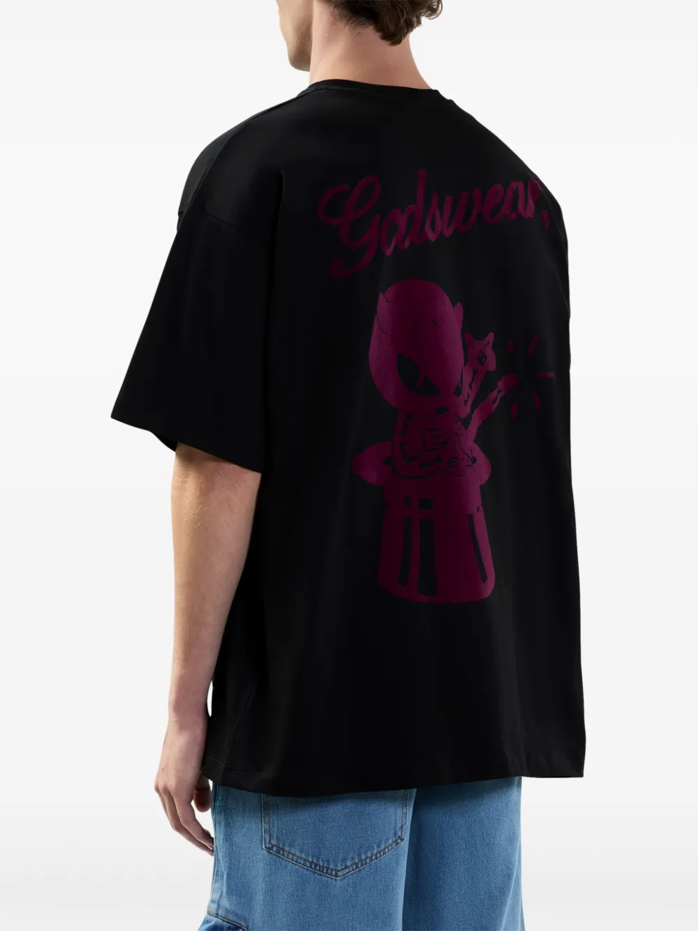 GCDS T-shirt met grafische print Zwart