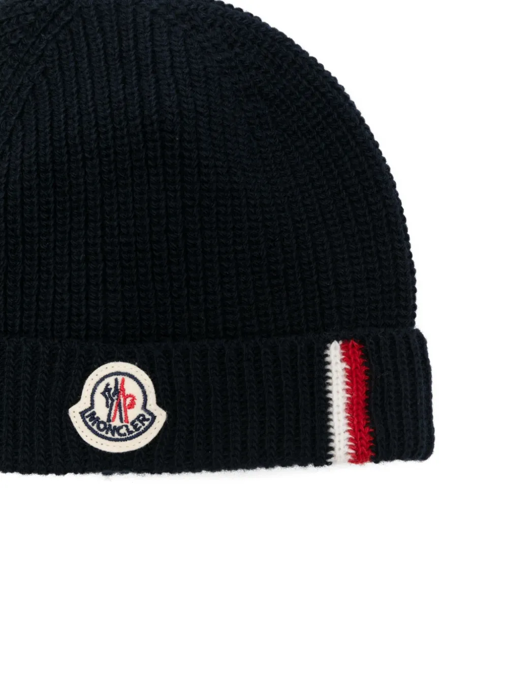 Moncler Enfant Ribgebreide muts Zwart