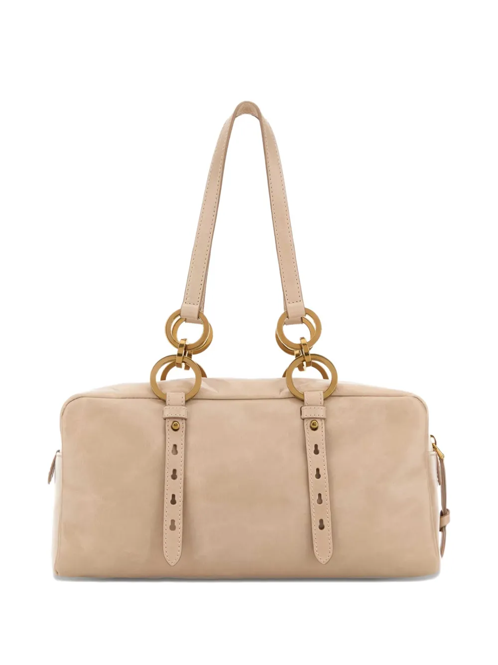 Prada ring-detail leather shoulder bag - Roze