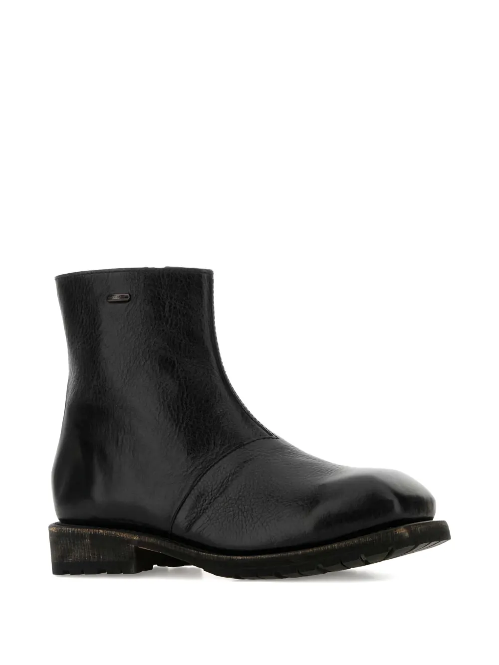 Our Legacy Black Leather Engine Ankle Boots In Black
