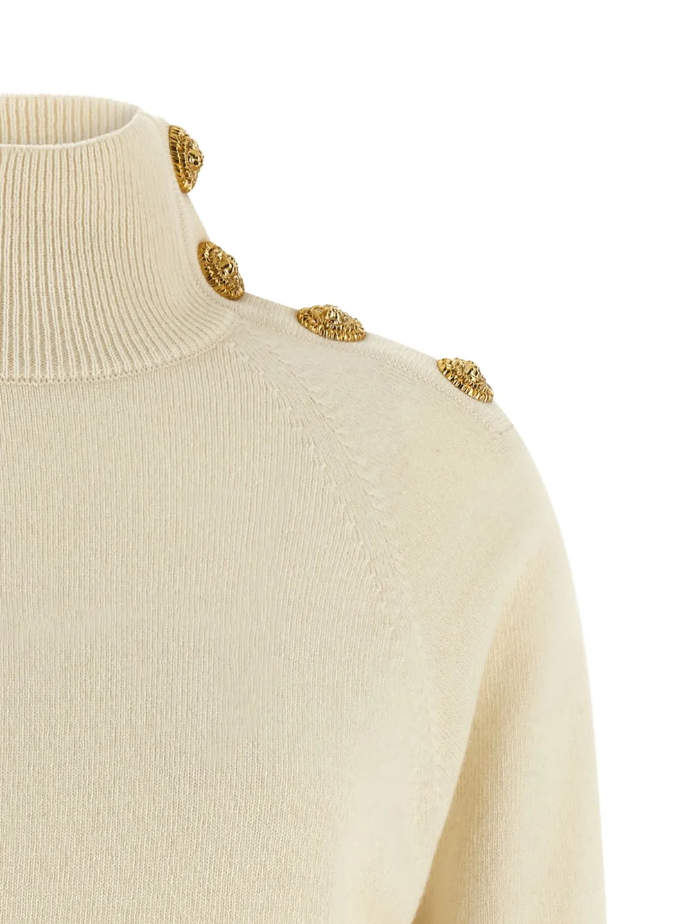 Balmain Cashmere Wool Sweater Sweaters And Cardigans White In Animal Print