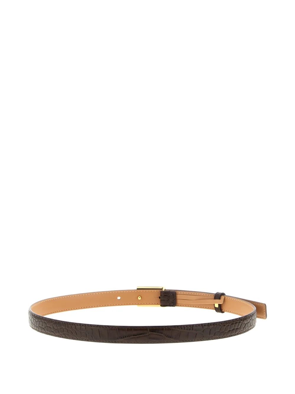 Elisabetta Franchi crocodile-effect logo-buckle belt - Bruin