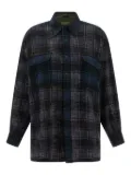 R13 plaid-check flannel shirt - Blue