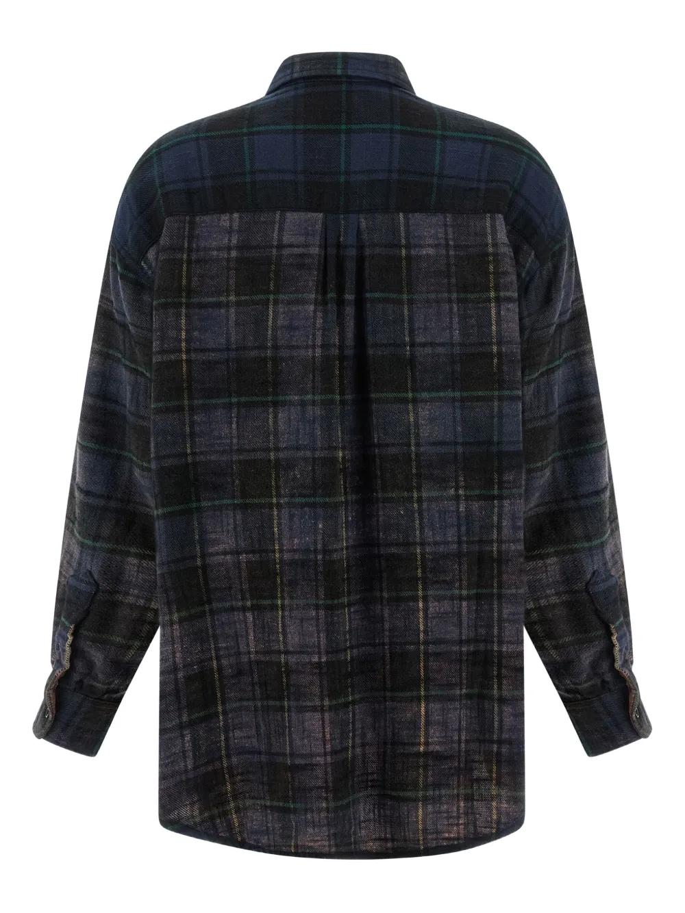 R13 plaid-check flannel shirt - Blauw