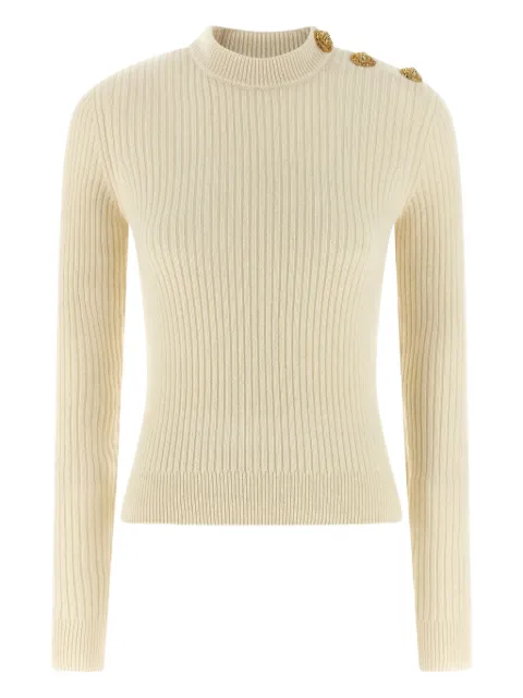 Balmain suéter tejido de canalé con botones