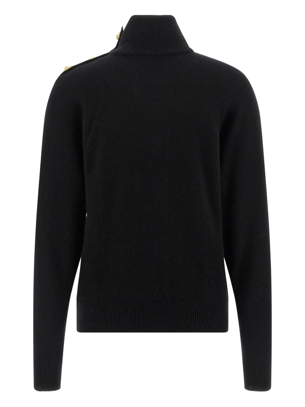 Balmain Cashmere Wool Sweater Sweaters And Cardigans Black In Black