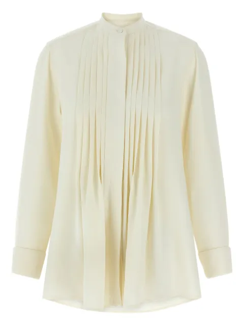 Brioni pleated plastron shirt