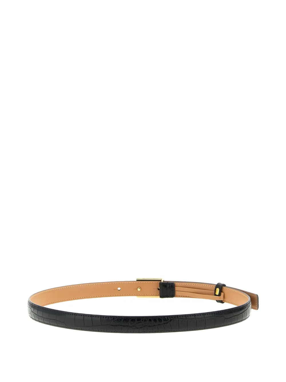 Elisabetta Franchi crocodile-effect logo-buckle belt - Zwart