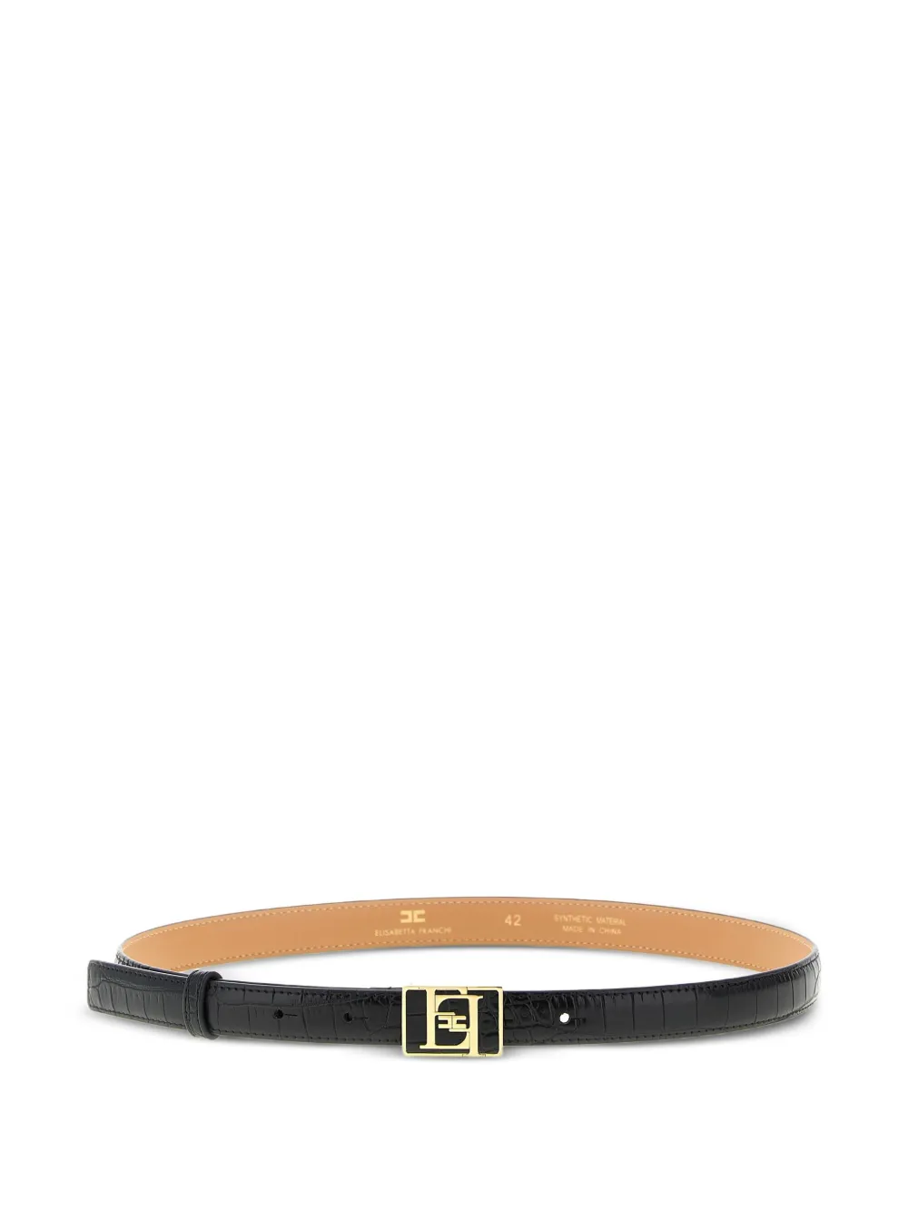 Elisabetta Franchi crocodile-effect logo-buckle belt | Black | Image 1