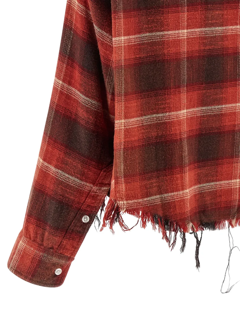 R13 Geruite blouse met franje Rood