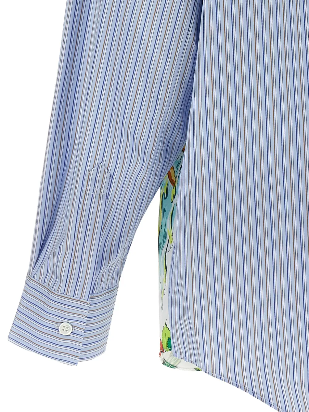 Comme Des Garçons Shirt Patterned Inserts Shirt Shirt And Blouse Multicolor In Blue