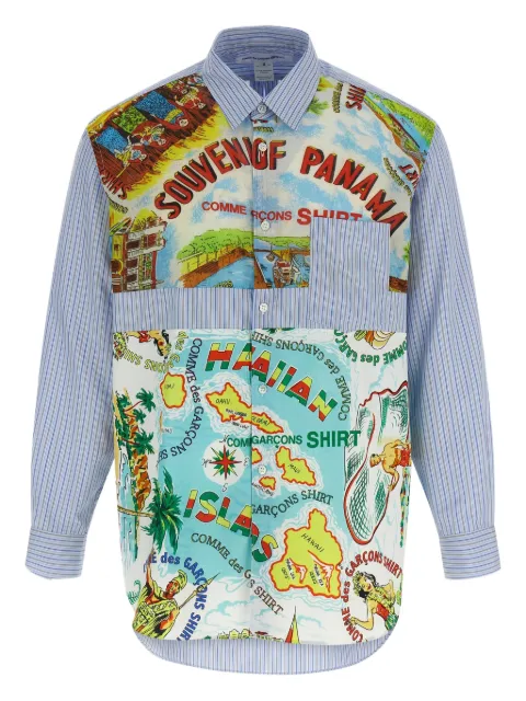 Comme Des Garçons Shirt Camisa listrada com aplicação de padronagem