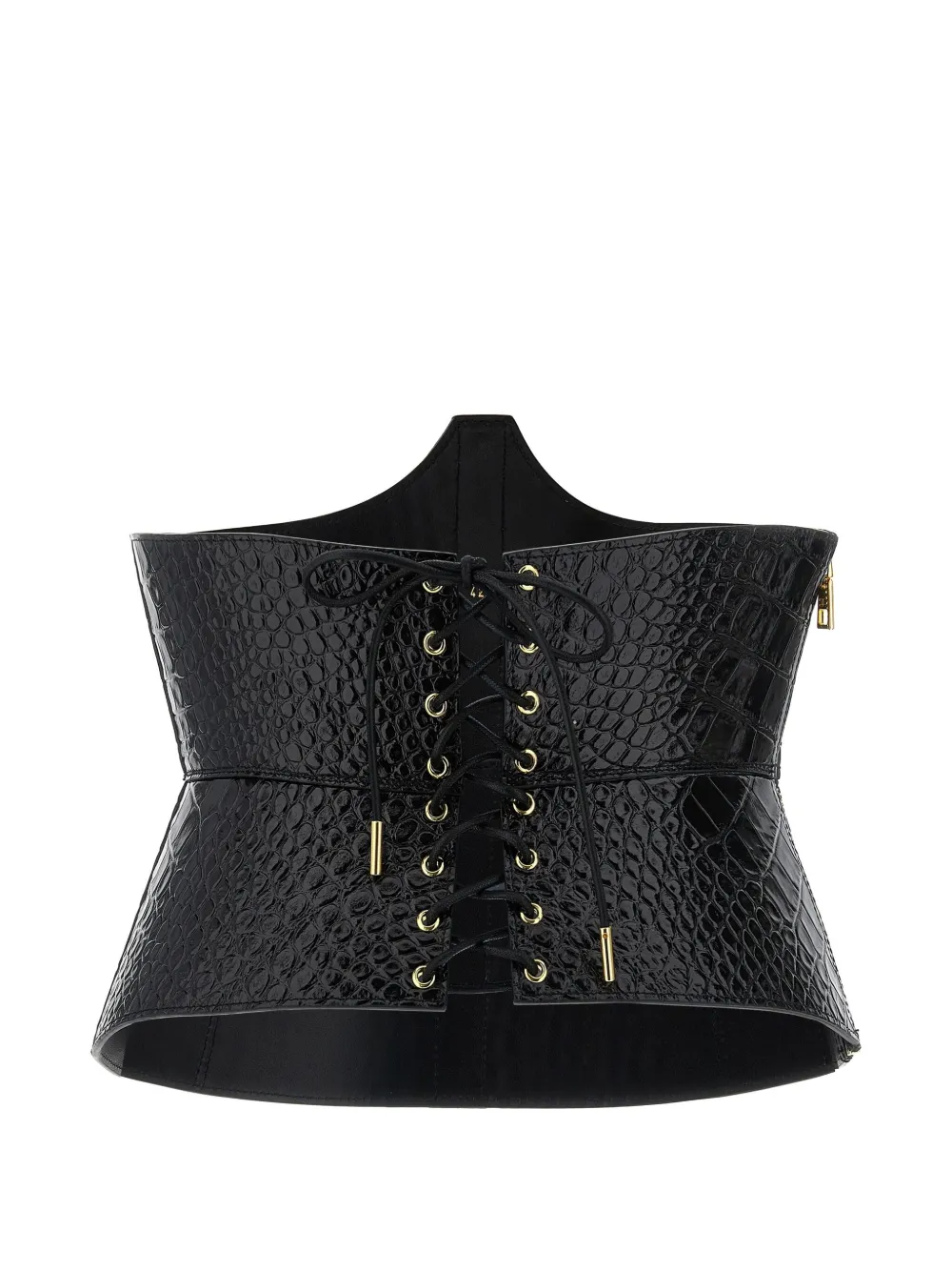 Elisabetta Franchi Riem met krokodillen-reliëf - Zwart