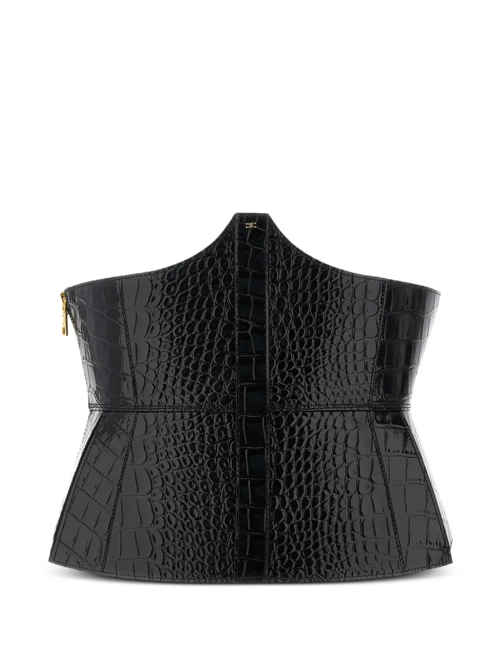 Elisabetta Franchi crocodile-effect bustier belt | Black | Image 1