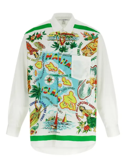 Comme Des Garçons Shirt island-print poplin shirt