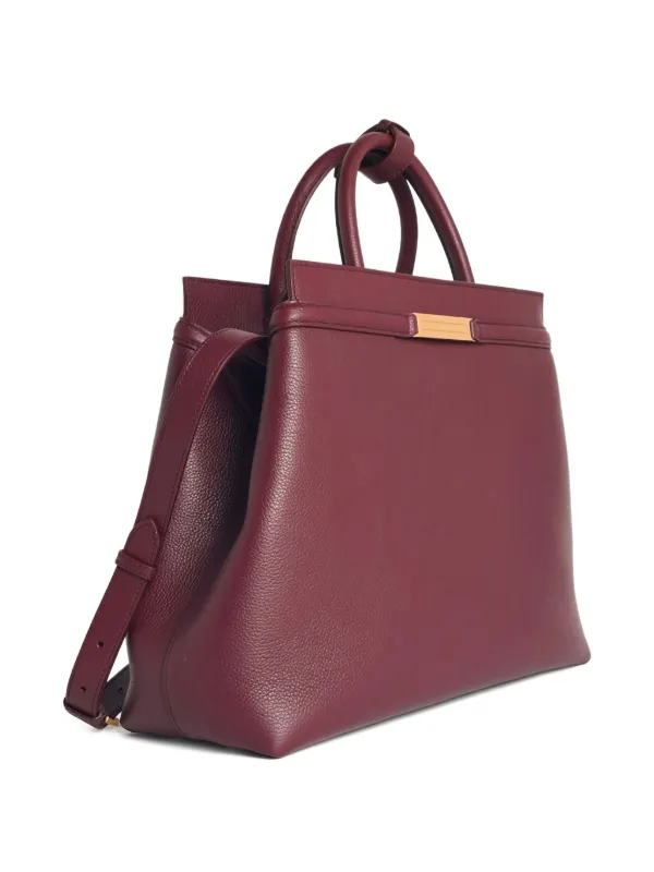 BALLY バーガンディ レザートートバッグ