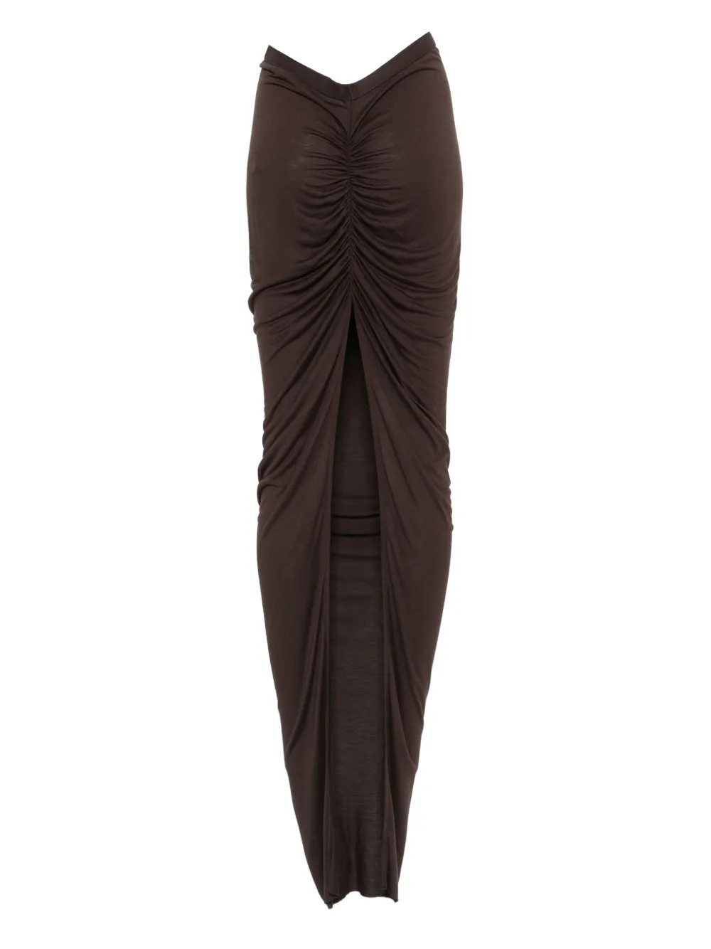 Rick Owens Draped Maxi Skirt In Brown