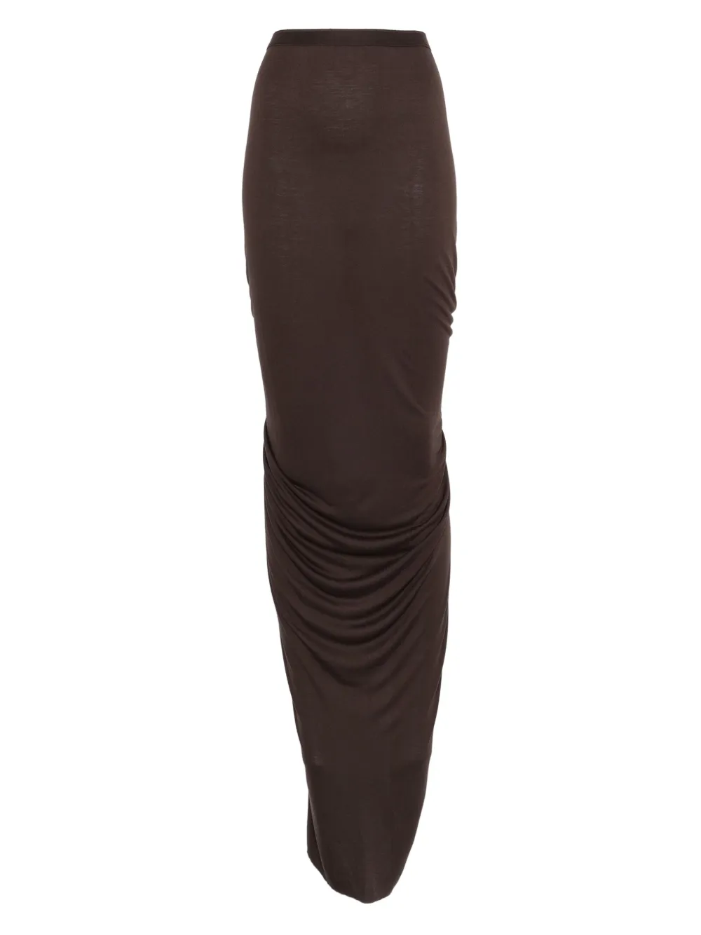 Rick Owens Draped Maxi Skirt In Brown