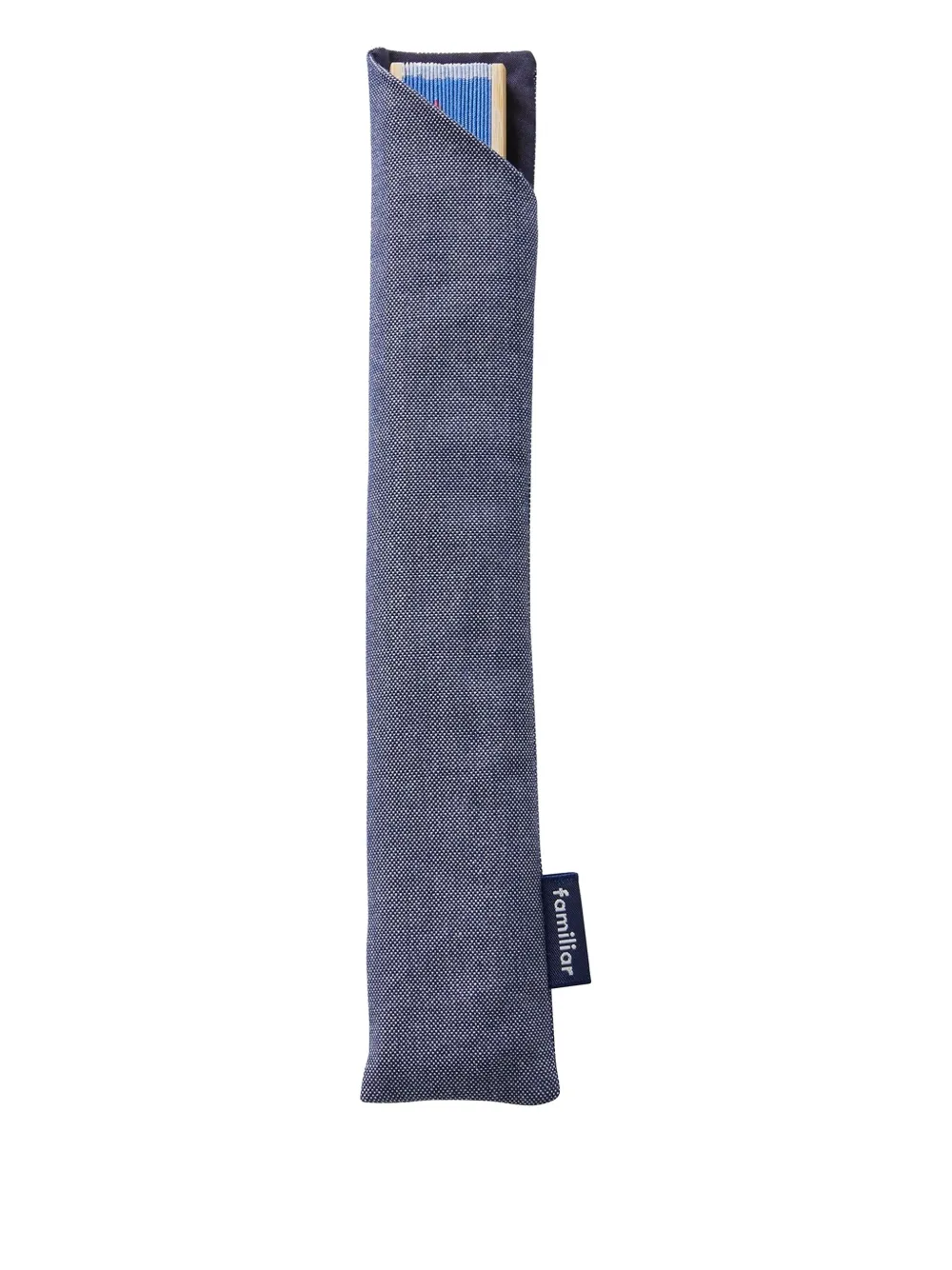 Familiar Illustrated Bamboo Hand Fan In Blue
