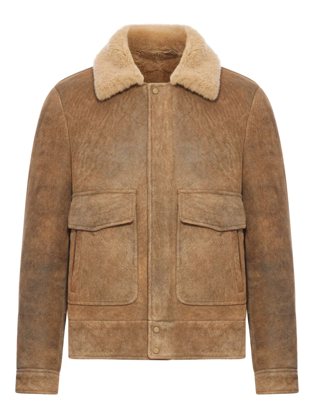 Salvatore Santoro shearling-collar leather jacket | Brown | Image 1