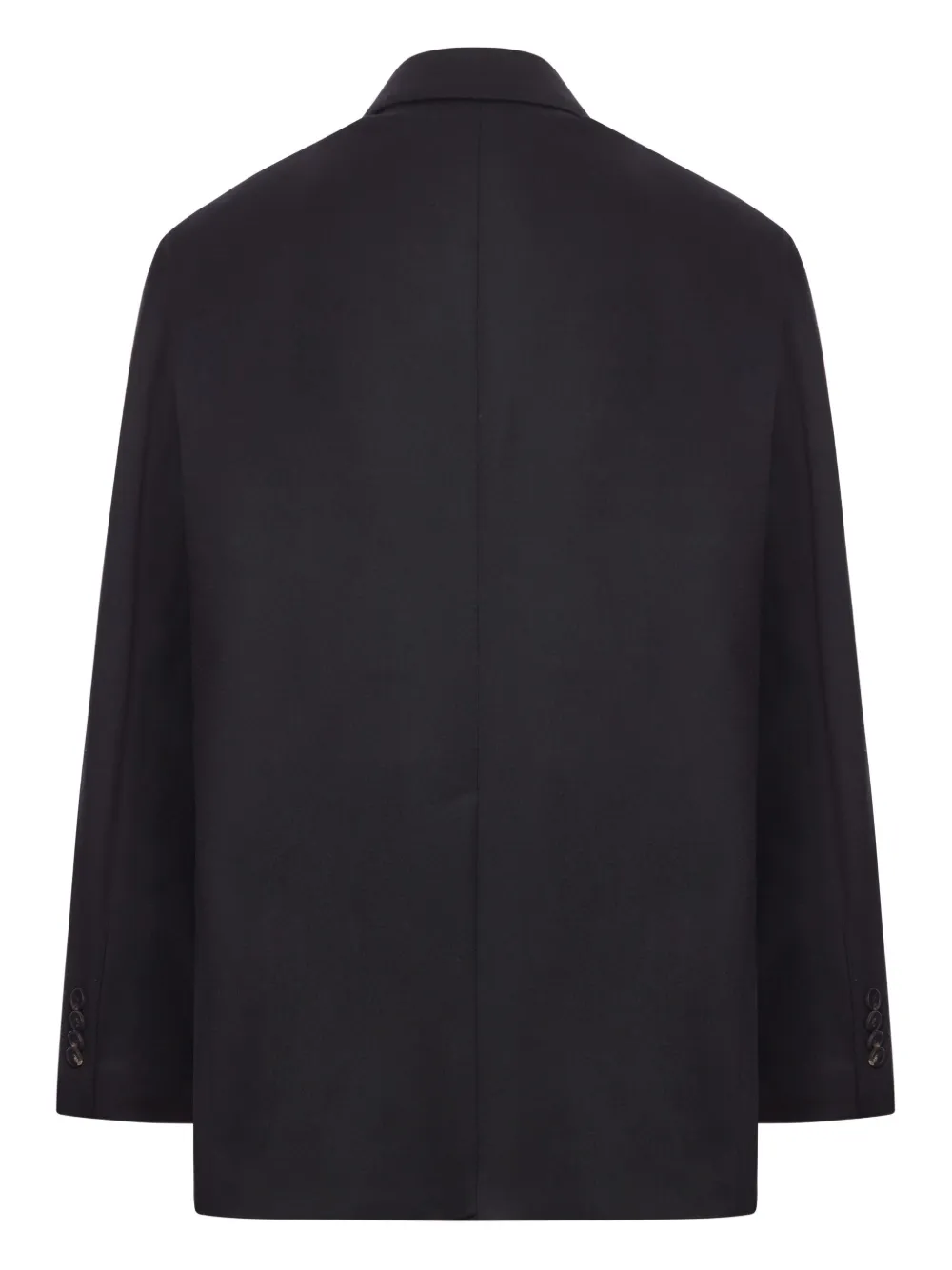 Tagliatore Double-breasted Wool And Silk Blazer In Black