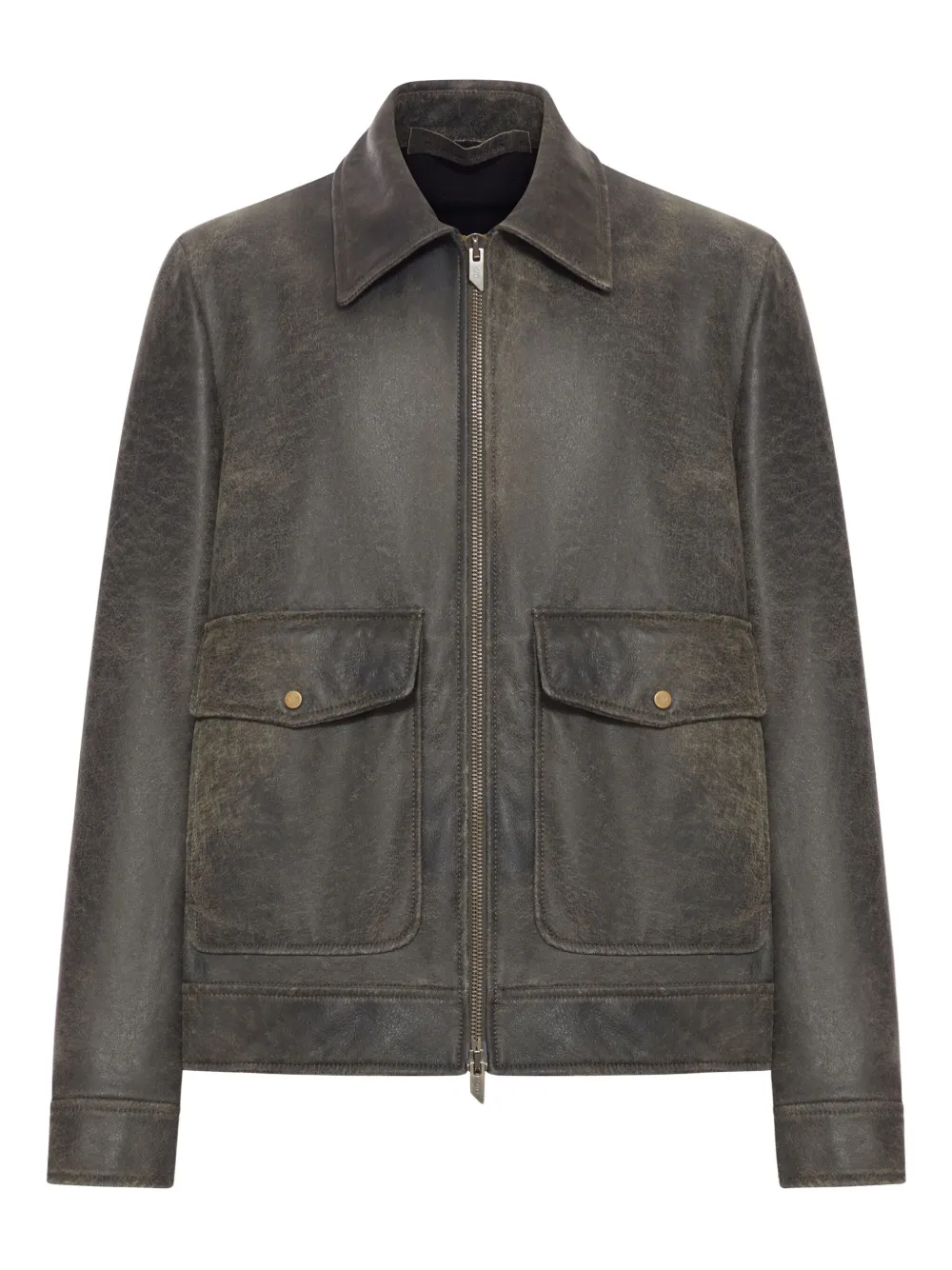 Salvatore Santoro flap-pocket leather jacket | Brown | Image 1