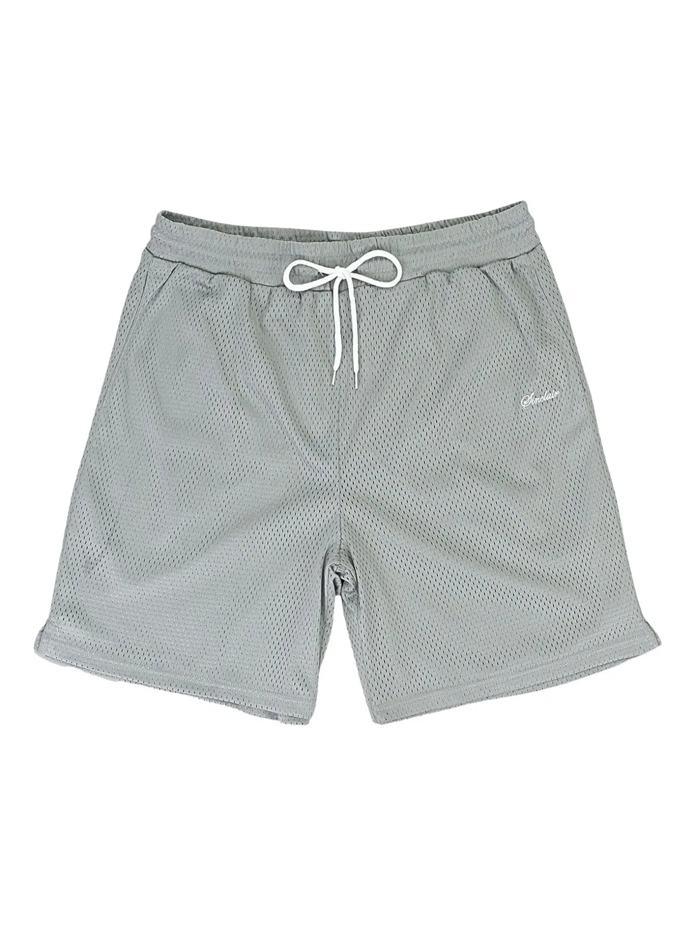 Sinclair Script Logo Mesh Grey Shorts In Gray