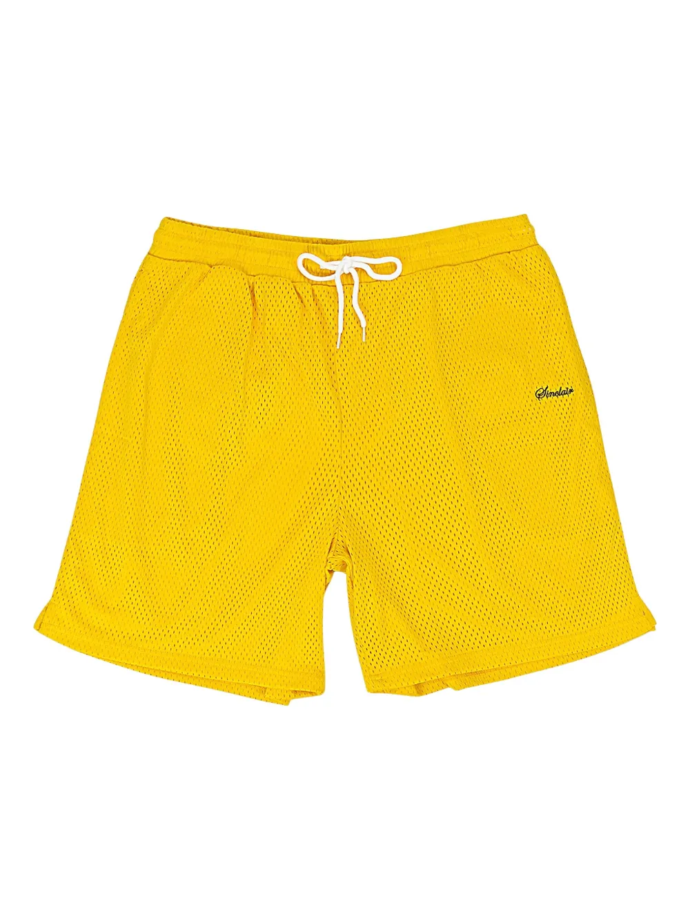 Sinclair Script-logo Mesh Shorts In Yellow