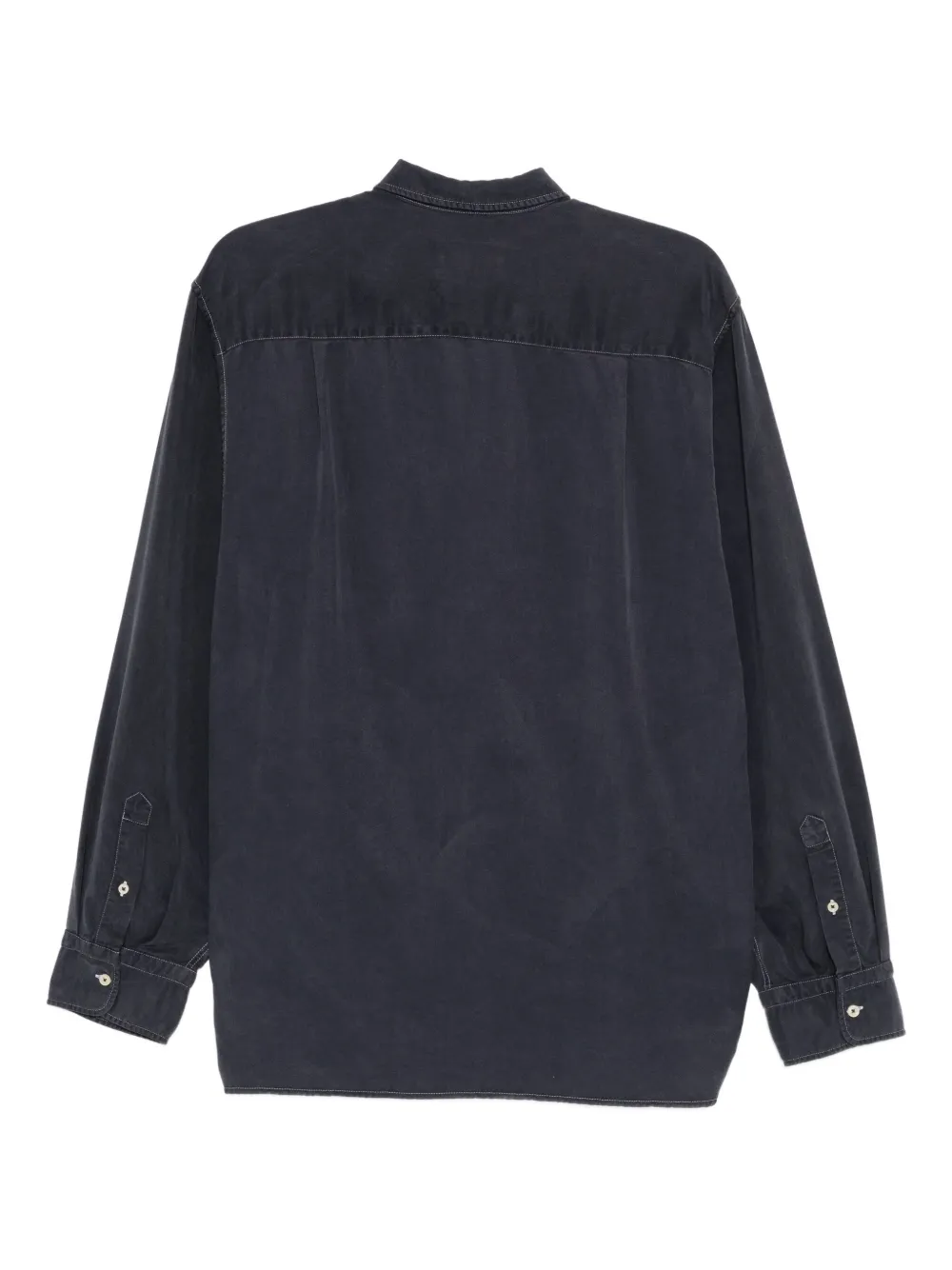 Officine Generale Overhemd met contrasterend stiksel - Blauw