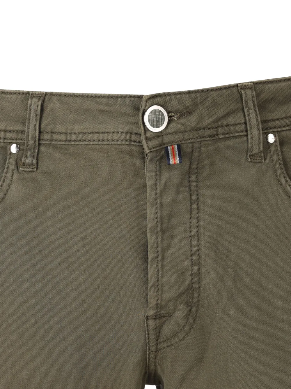 Jacob Cohën Broek met vijf zakken en logopatch Groen