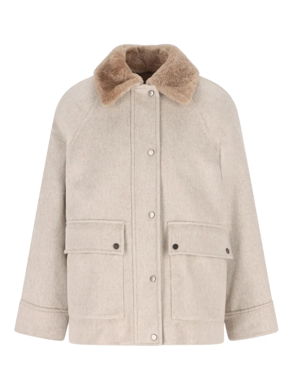 Brunello Cucinelli Raglan-sleeve Wool Jacket In Neutral
