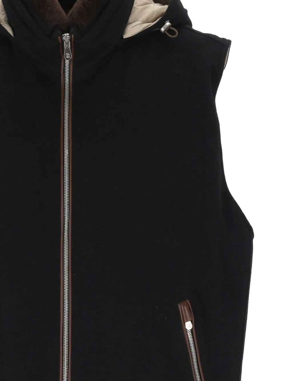 Brunello Cucinelli Wollen gilet met capuchon Zwart